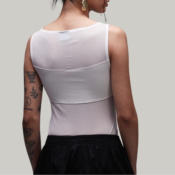 NWT ASOS Design Mesh Panel Bodysuit - Picture 2 of 7